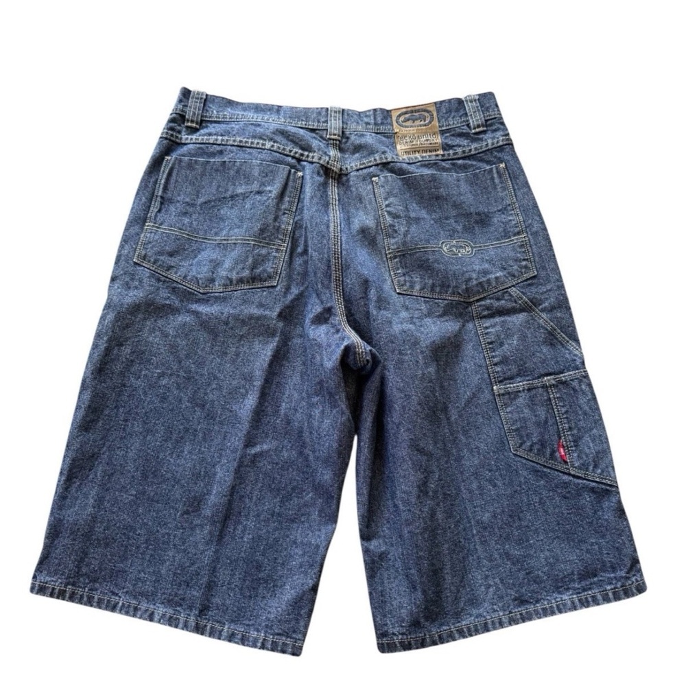 Y2K Ecko Unltd Carpenter Denim Shorts Mens 34 Baggy Skater 2000s Streetwear